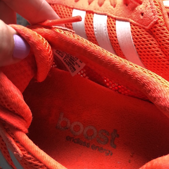 Adidas Mens fluorescent orange boost shoes - Picture 7 of 10